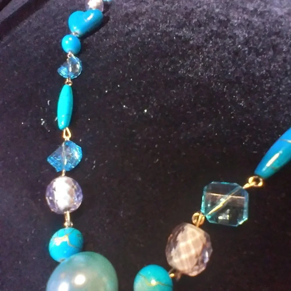 Beautiful Multi Beaded Necklace with Hearts